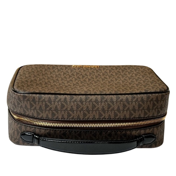 Michael Kors Jet Set Travel Large Hanging Toiletry Case Travel Pouch MK Brown - Picture 6 of 11